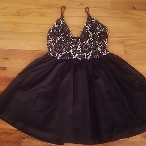 Black and nude lace dress